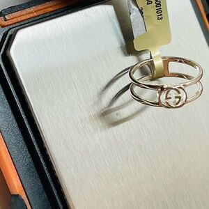 Gucci Authentic size 6.25 Silver Double Band Ring new without box
